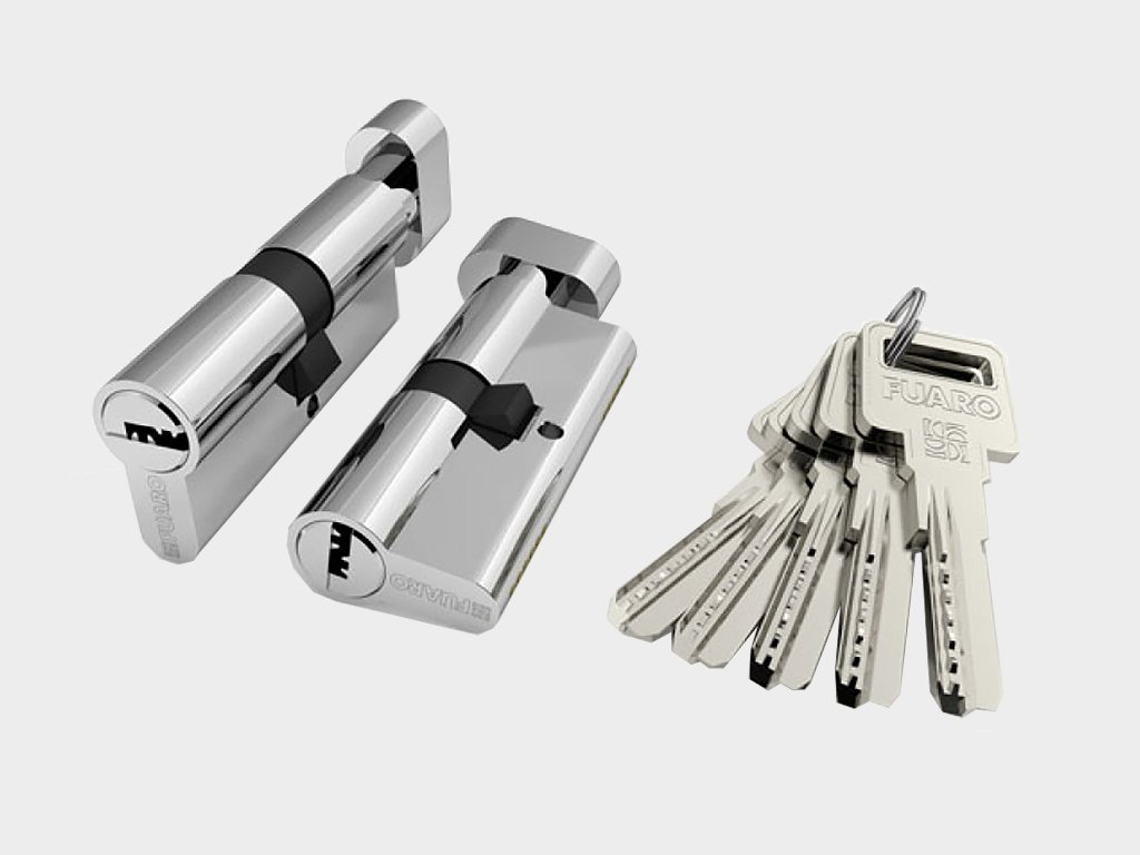 Цилиндровый механизм из алюминия «ключ-вертушка» с 5 ключами в комплекте Новосибирск